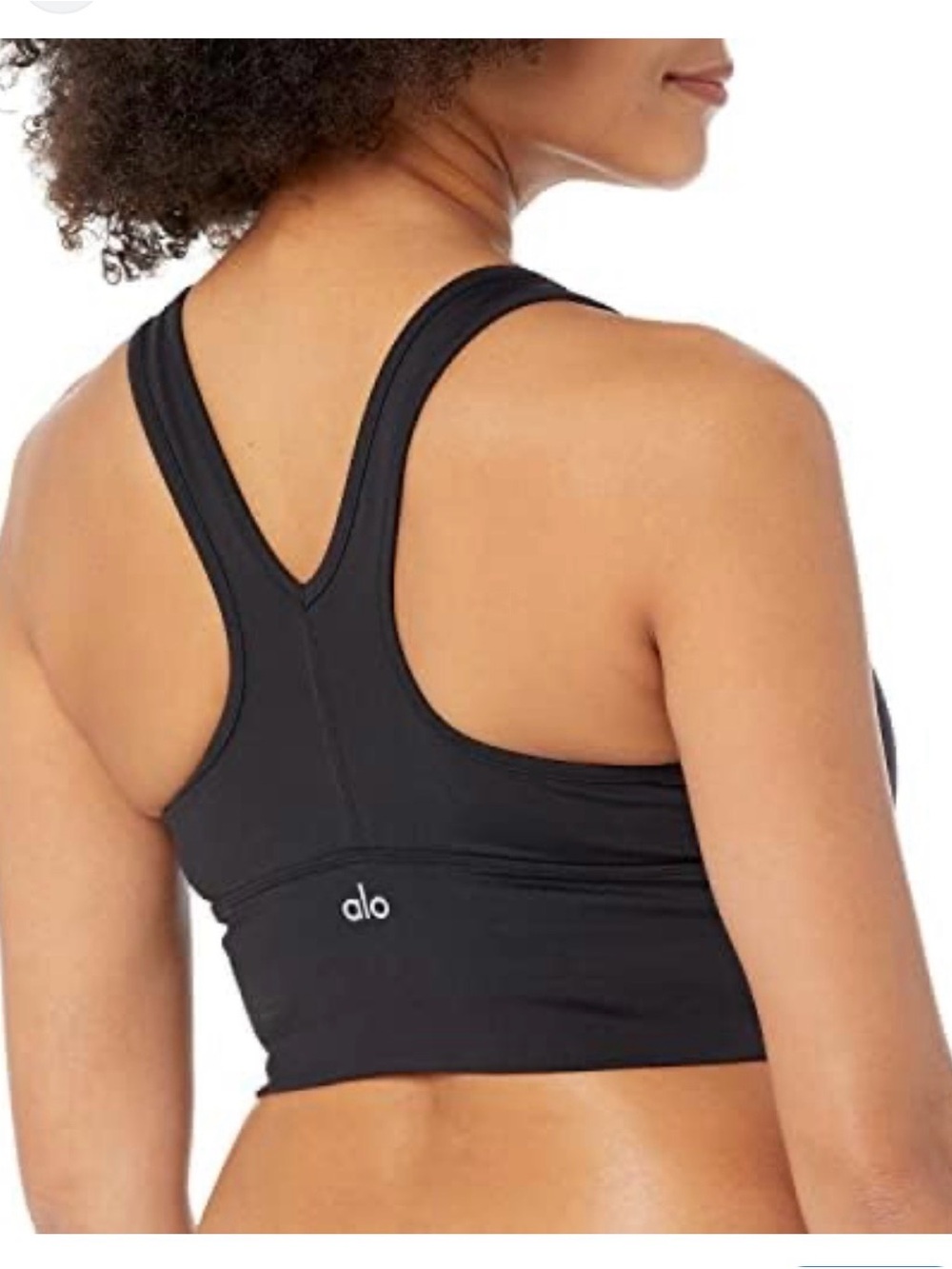 ALO Yoga Black Racerback Longline Sports Bra